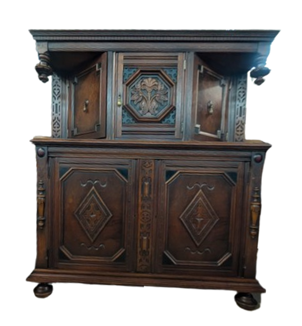 1920's Renaissance Revival Mahogany Hutch